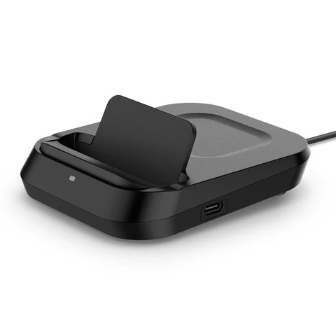 Dual Wireless Charging Dock with USB-C Port for Powerbank, Airpods and Smartwatches - Black - Wireless Charging Dock - Black