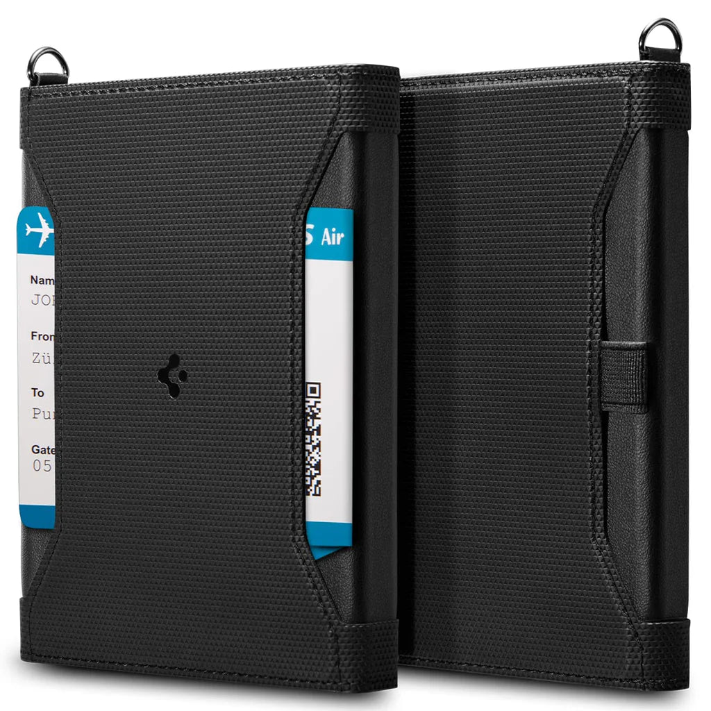 Leather Passport, Wallet Holder Travel Accessories with RFID Blocking Technology SIM Pin Included - Black - Passport Wallet - Black