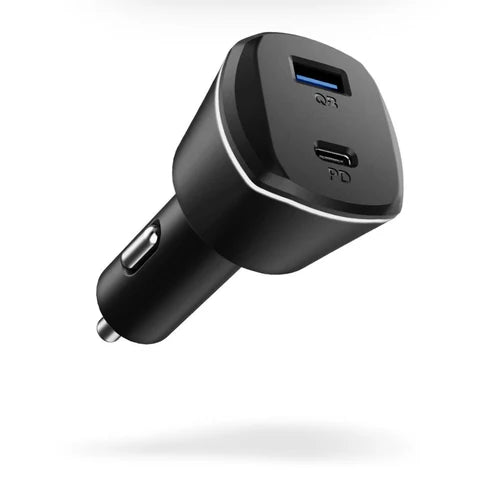 Arc Station PD3.0 Car Charger USB-A and USB-C Port PC1800 - USB A / USB C - Black